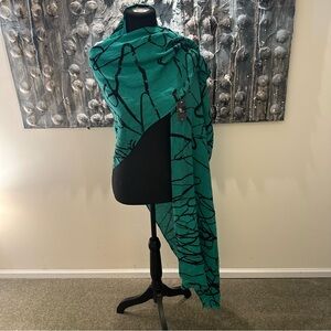 ⭐️ Moschino Teal and Black Abstract Scarf NWT